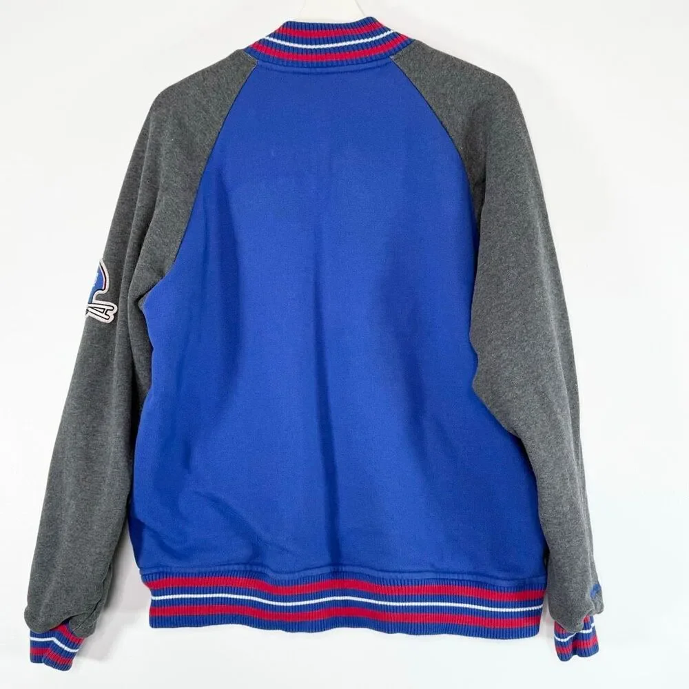 Mitchell & Ness Vintage Throwback Snap Down Fleece Lined Varsity Style Jacket -